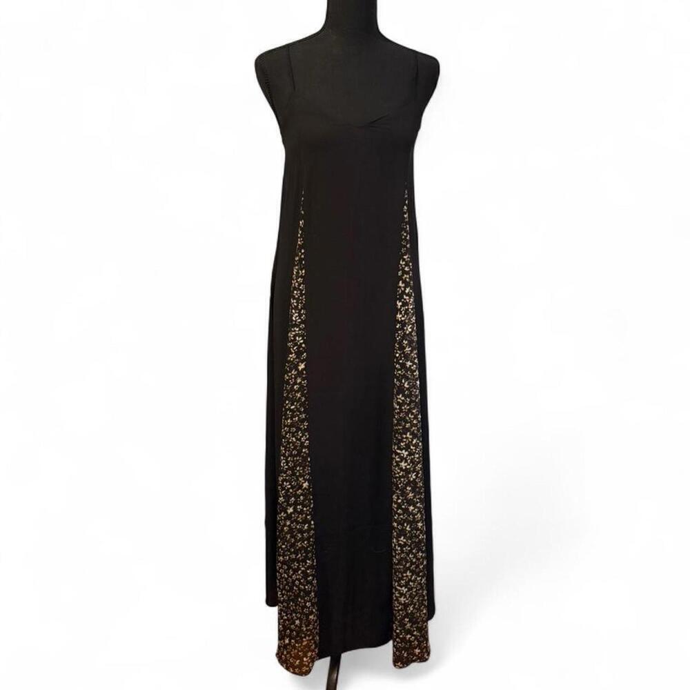 Express black maxi dress with floral pattern inserts Size XS